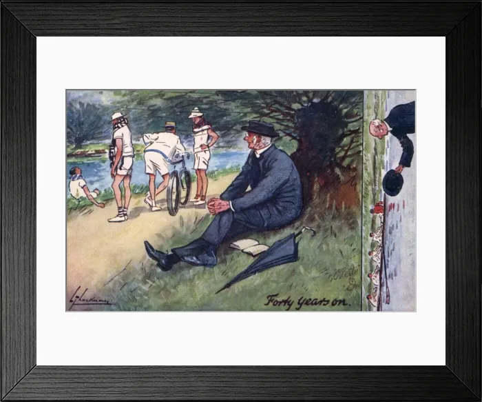 Framed Print : Vicar remembering his youth - rowing on the river Framed Print : Vicar remembering his youth - rowing on the river