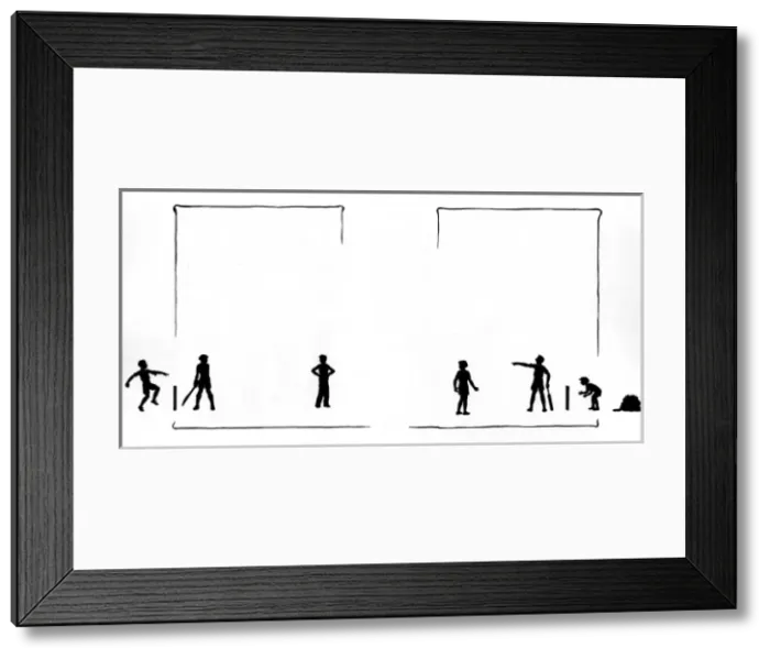Framed Print : Boys playing cricket Framed Print : Boys playing cricket