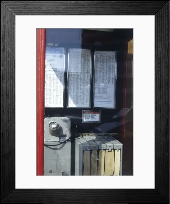 Framed Print : Telephone Box Interior Framed Print : Telephone Box Interior