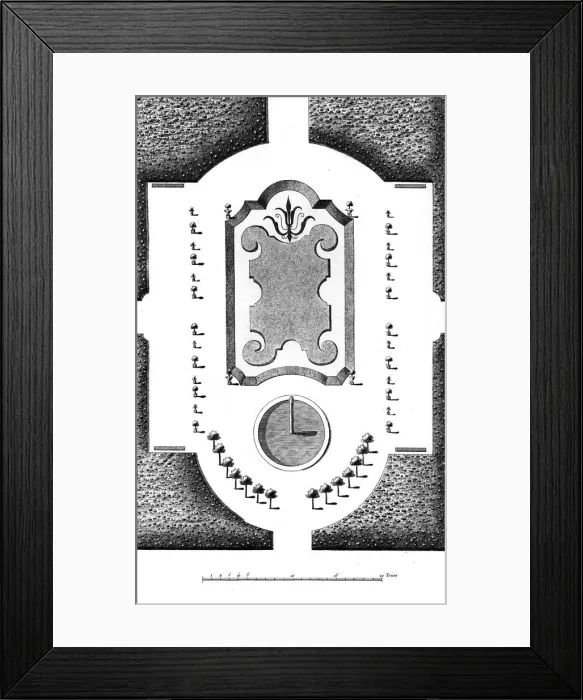 Framed Print : Garden Layout 18th C Framed Print : Garden Layout 18th C