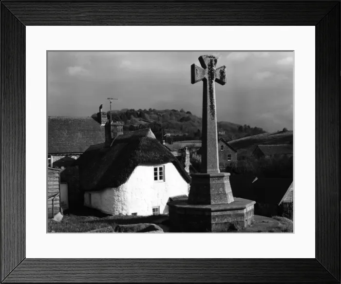 Framed Print : Lustleigh Village Cross Framed Print : Lustleigh Village Cross