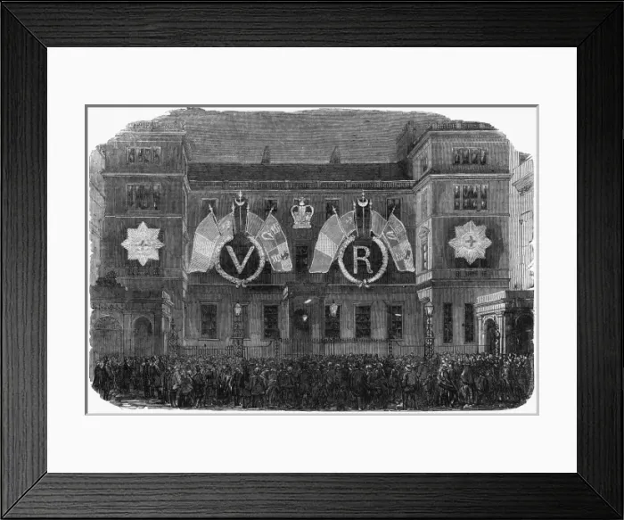 Framed Print : Peace Illuminations in Pall Mall at end of Crimean War Framed Print : Peace Illuminations in Pall Mall at end of Crimean War