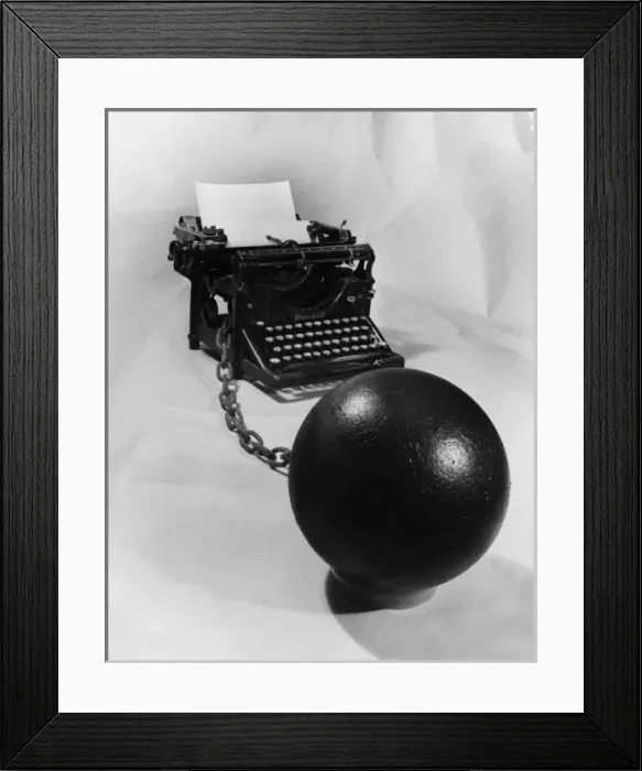 Framed Print : Typewriter, Ball & Chain Framed Print : Typewriter, Ball & Chain