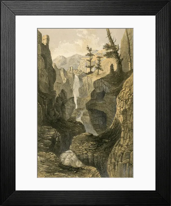 Framed Print : Waterfall in Tartary Framed Print : Waterfall in Tartary