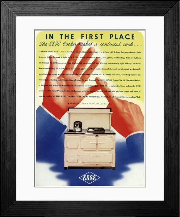 Framed Print : Advert for Esse cookers Framed Print : Advert for Esse cookers