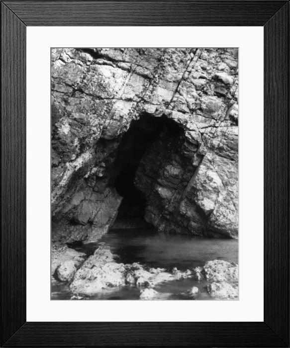 Framed Print : SEA CAVE. A sea cave in the cliffs near Yarmouth, Isle of Wight, Hampshire, England Framed Print : SEA CAVE. A sea cave in the cliffs near Yarmouth, Isle of Wight, Hampshire, England