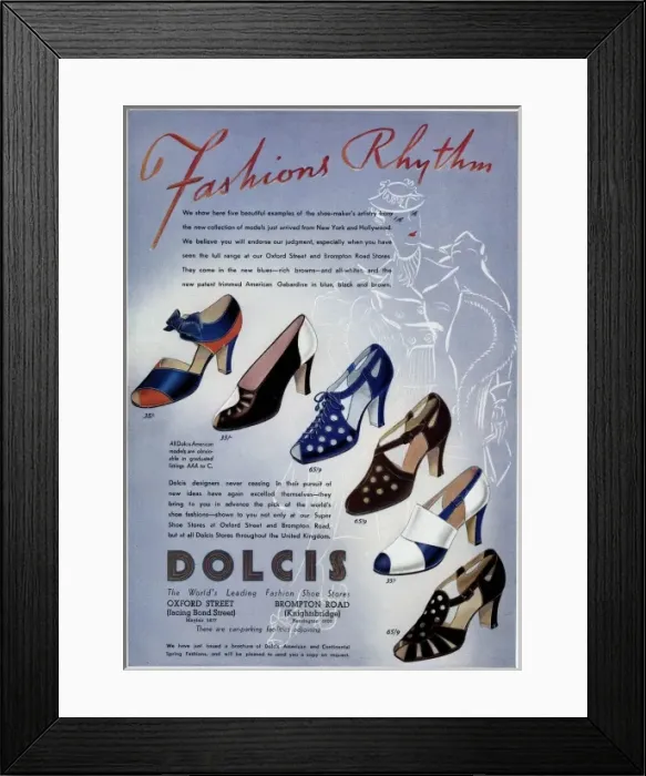 Framed Print : Peep and closed toe sandlals 1937 Framed Print : Peep and closed toe sandlals 1937