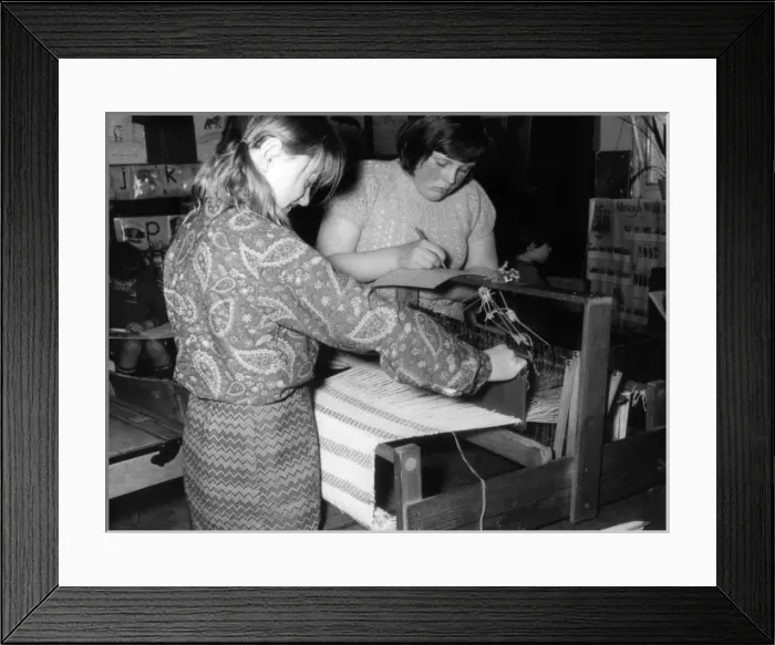 Framed Print : Weaving Lesson Framed Print : Weaving Lesson