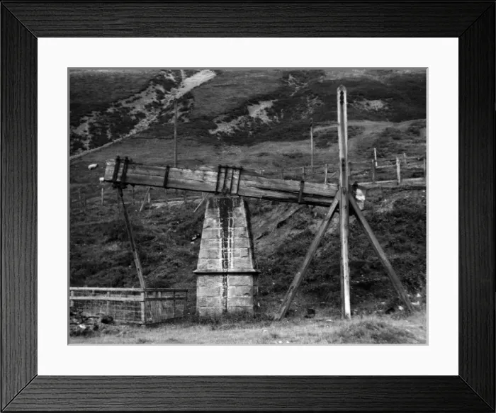 Framed Print : BEAM PUMP. The old Beam Pump at Wanlockhead, Dumfries-shire, Scotland. Date: 19th century Framed Print : BEAM PUMP. The old Beam Pump at Wanlockhead, Dumfries-shire, Scotland. Date: 19th century