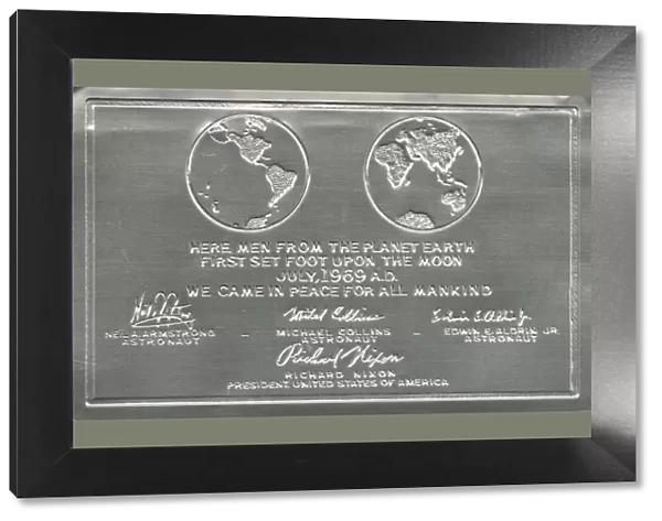 Plaque left on the moon by the first visitors