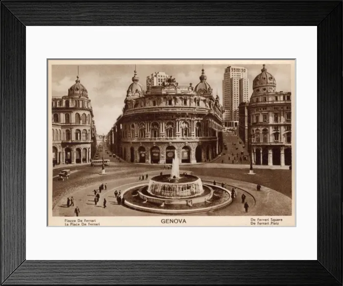 Framed Print : Genoa, Italy - De-Ferrari Square Framed Print : Genoa, Italy - De-Ferrari Square