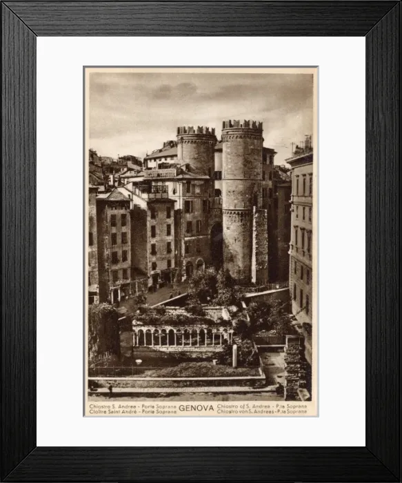 Framed Print : Genoa, Italy - Cloister of St Andrew and Soprano Gate Framed Print : Genoa, Italy - Cloister of St Andrew and Soprano Gate
