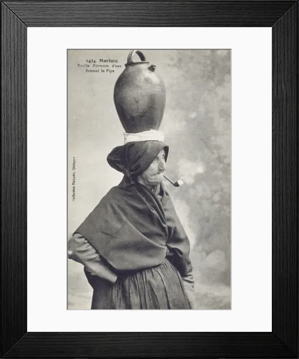 Framed Print : France - Elderly water carrier Framed Print : France - Elderly water carrier