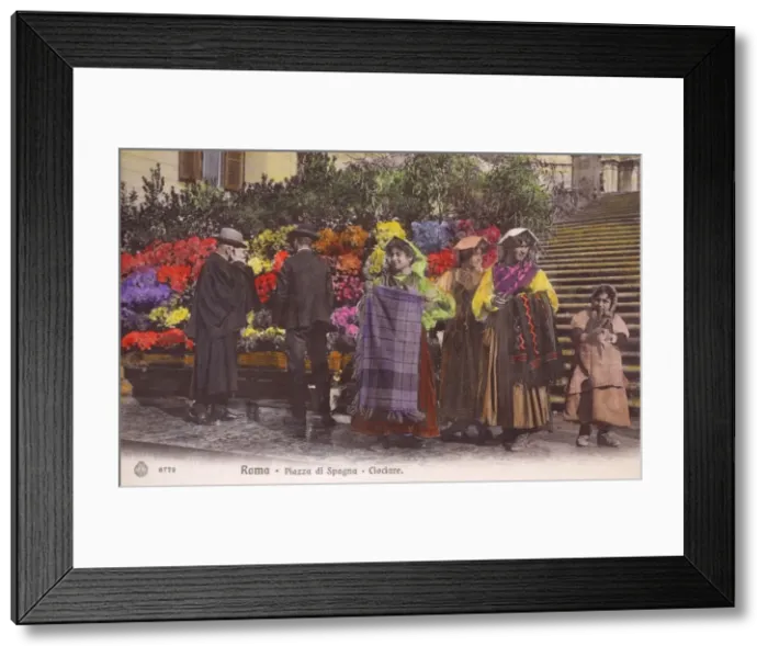 Framed Print : Flower Sellers - Rome - Piazza di Spagna Framed Print : Flower Sellers - Rome - Piazza di Spagna