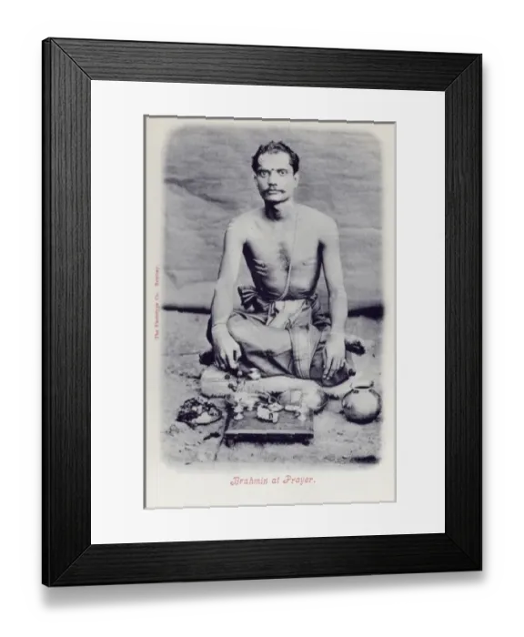 Framed Print : Indian Brahmin at prayer Framed Print : Indian Brahmin at prayer