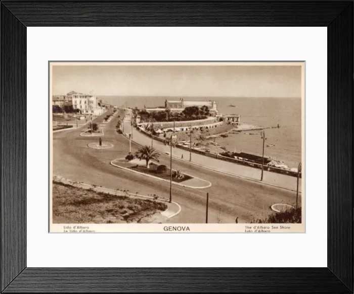 Framed Print : Genoa, Italy - D Albaro Seashore & Lido Framed Print : Genoa, Italy - D Albaro Seashore & Lido