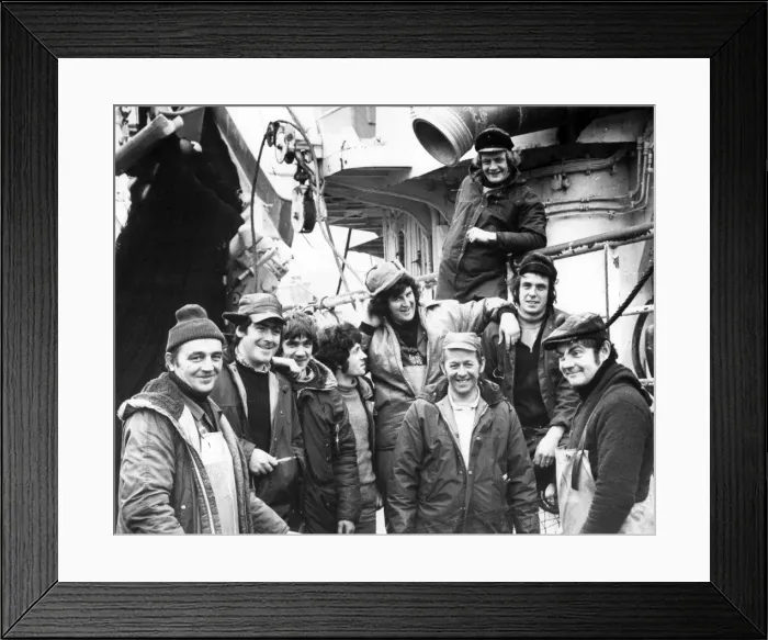 Framed Print : Crew of a modern purse seiner, Cornwall Framed Print : Crew of a modern purse seiner, Cornwall
