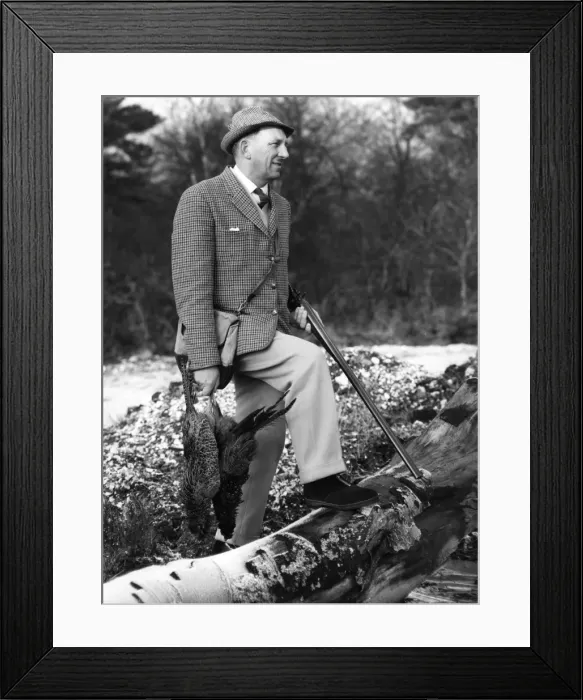 Framed Print : Hunter with game and shotgun Framed Print : Hunter with game and shotgun