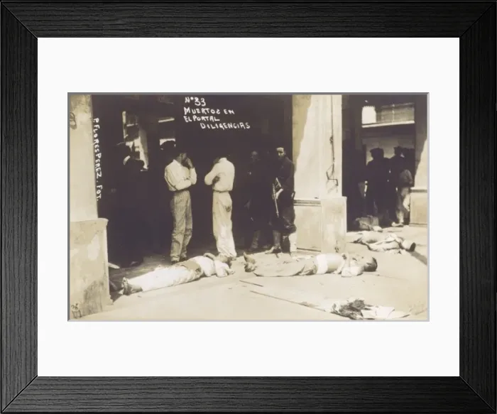 Framed Print : Mexican Revolution - Dead in the Doorway Framed Print : Mexican Revolution - Dead in the Doorway
