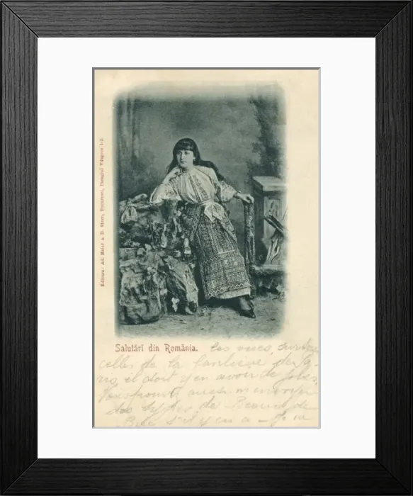 Framed Print : Lady in traditional Romanian costume