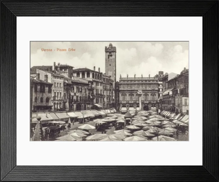Framed Print : Verona - Piazza Erbe Framed Print : Verona - Piazza Erbe