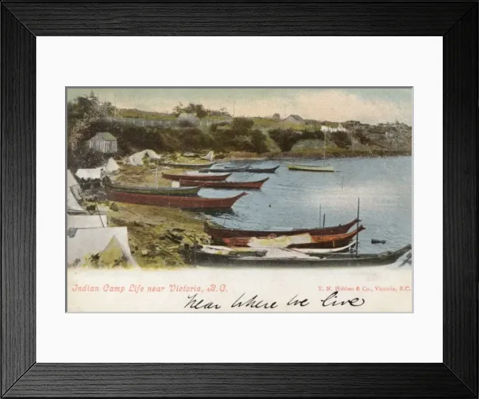 Framed Print : Indigenous Coastal Indian Camp Framed Print : Indigenous Coastal Indian Camp