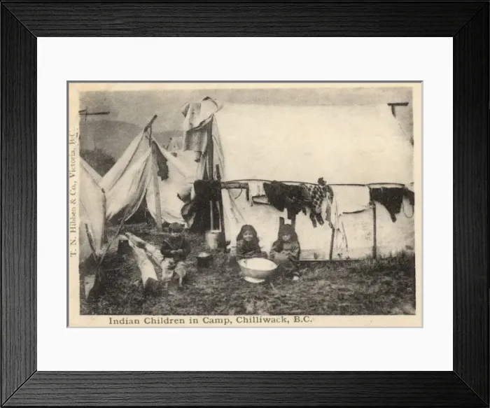 Framed Print : Canada - Indian children in camp - Chilliwack Framed Print : Canada - Indian children in camp - Chilliwack