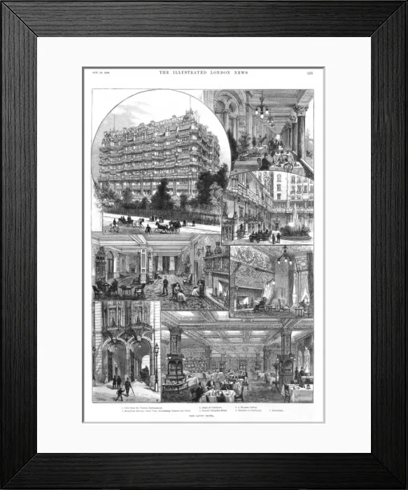 Framed Print : The Savoy Hotel, 1889 Framed Print : The Savoy Hotel, 1889