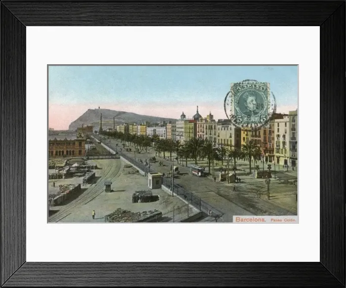 Framed Print : Barcelona, Spain - Paseo Colon Framed Print : Barcelona, Spain - Paseo Colon