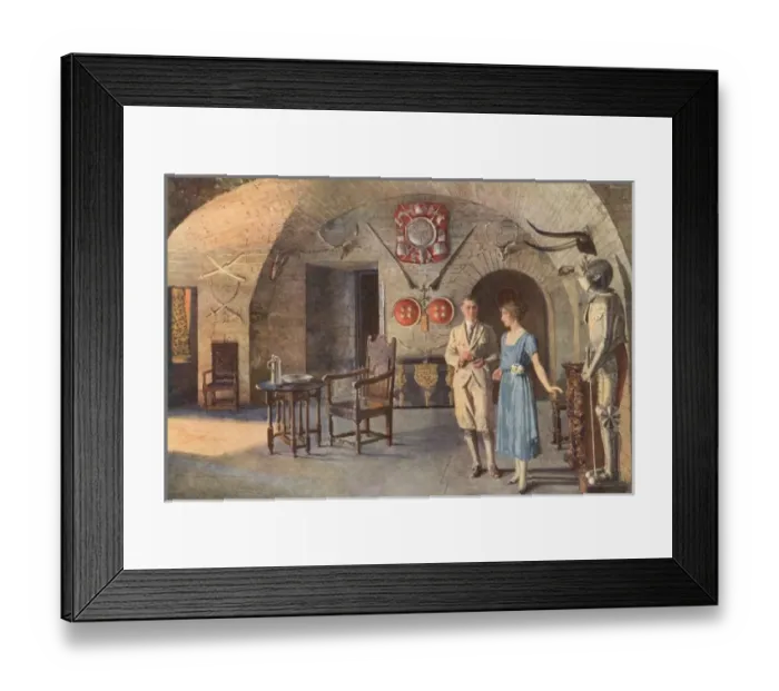 Framed Print : Lady Elizabeth Bowes-Lyon shows Duke of York around Glamis