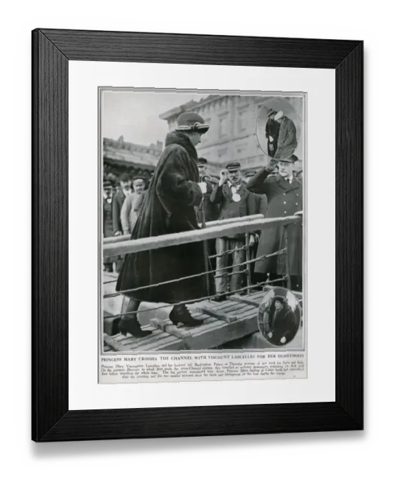 Framed Print : Princess Mary disembarking at Calais, 1922 Framed Print : Princess Mary disembarking at Calais, 1922