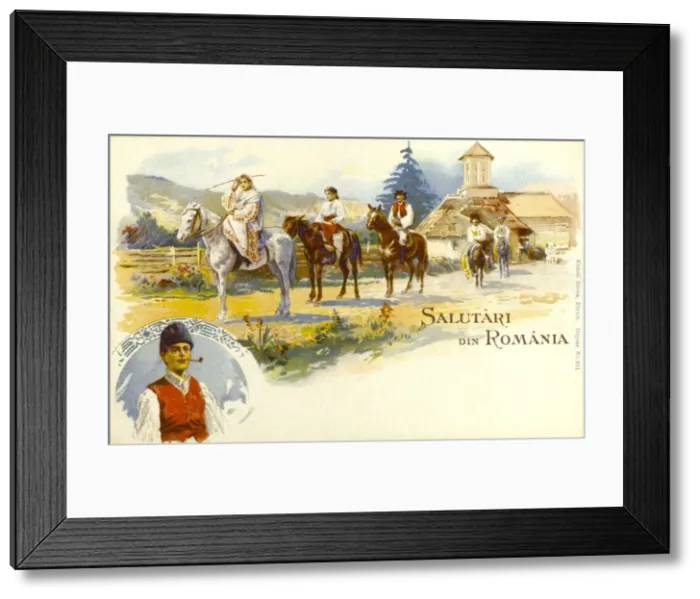 Framed Print : Country Folk on horseback - Romania Framed Print : Country Folk on horseback - Romania