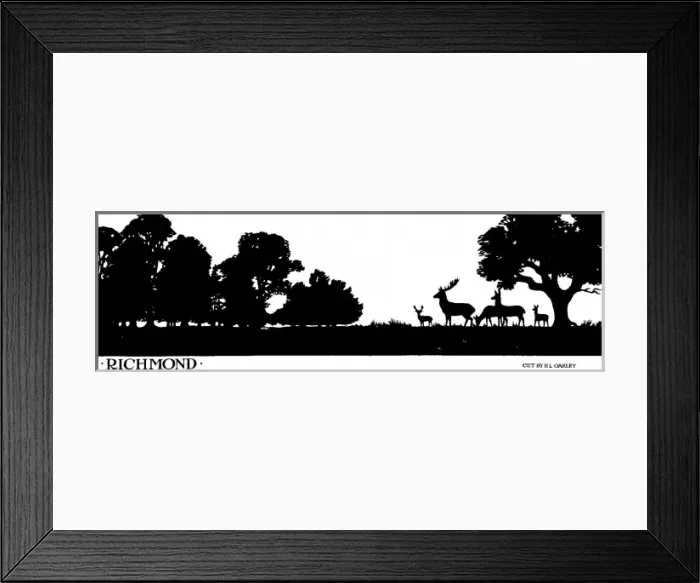 Framed Print : Silhouette of Richmond Park, Surrey Framed Print : Silhouette of Richmond Park, Surrey