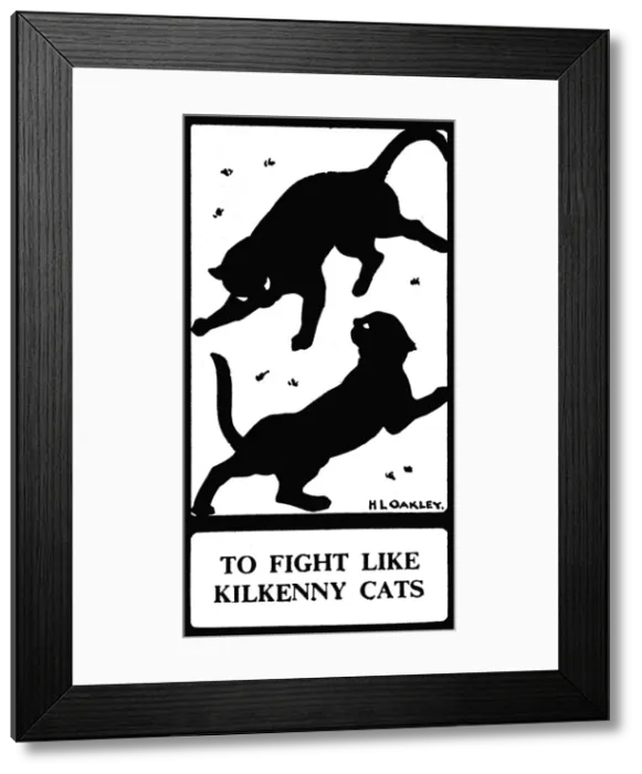 Framed Print : Silhouette, To Fight Like Kilkenny Cats Framed Print : Silhouette, To Fight Like Kilkenny Cats