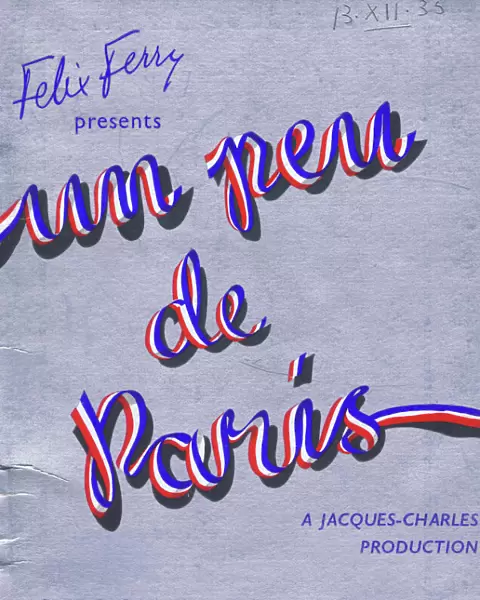 Programme for Un Peu de Paris at the Grosvenor