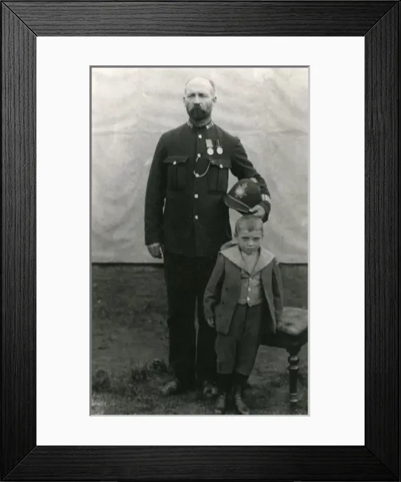 Framed Print : Metropolitan Police officer with young son Framed Print : Metropolitan Police officer with young son