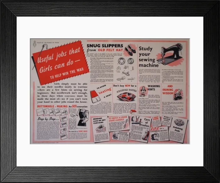 Framed Print : Poster: Simple jobs that girls can do Framed Print : Poster: Simple jobs that girls can do