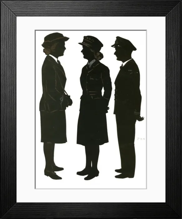 Framed Print : Silhouette of three people in uniform Framed Print : Silhouette of three people in uniform