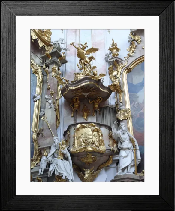 Framed Print : Pulpit, Ettal Monastery, Upper Bavaria, Germany Framed Print : Pulpit, Ettal Monastery, Upper Bavaria, Germany