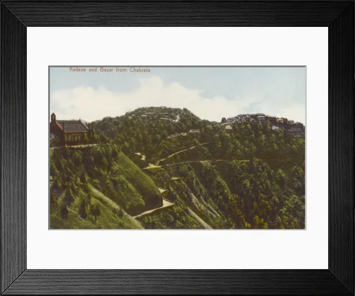 Framed Print : Kailana and Bazar from Chakrata, India Framed Print : Kailana and Bazar from Chakrata, India