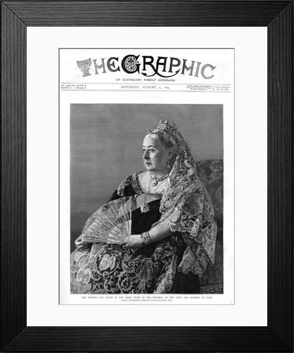 Framed Print : Royal wedding 1893 - the Queen Victorias dress Framed Print : Royal wedding 1893 - the Queen Victorias dress