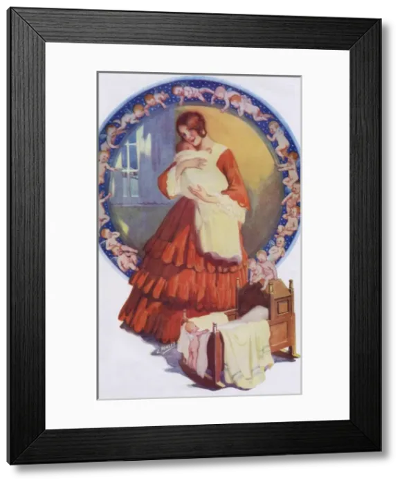 Framed Print : 19th century mother and baby Framed Print : 19th century mother and baby
