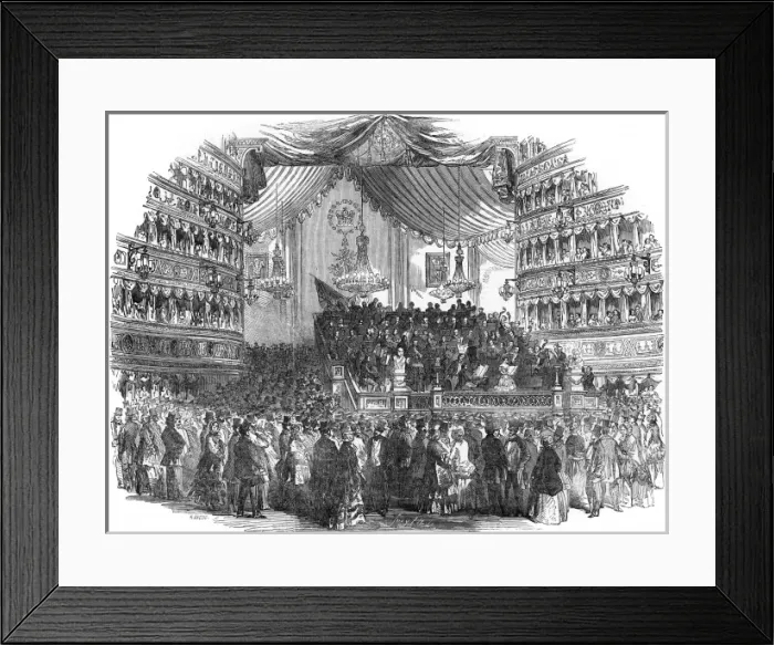 Framed Print : National Concert at her Majestys Theatre, 1850 Framed Print : National Concert at her Majestys Theatre, 1850