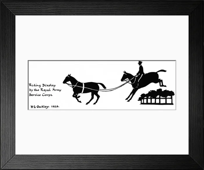 Framed Print : Silhouette of a riding display, Royal Army Service Corps Framed Print : Silhouette of a riding display, Royal Army Service Corps