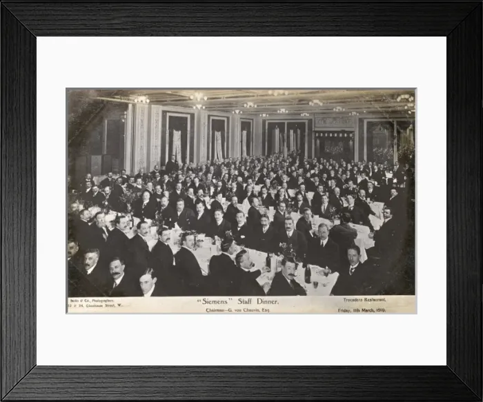 Framed Print : Siemens Staff Dinner, 1910 Framed Print : Siemens Staff Dinner, 1910