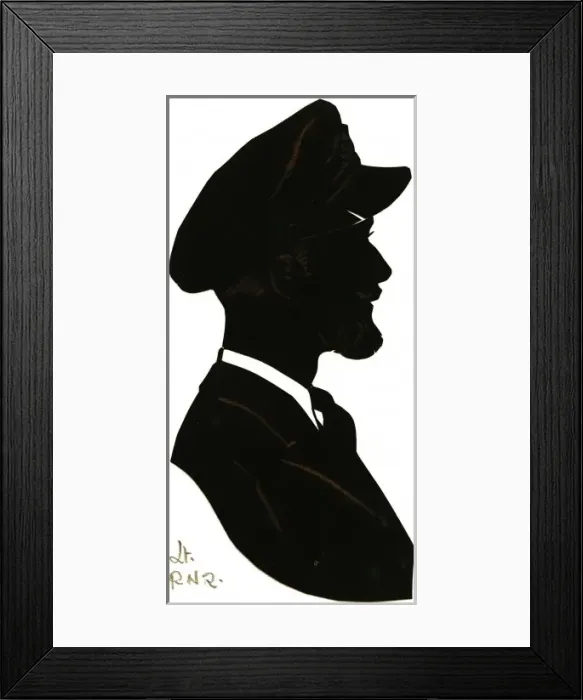 Framed Print : Silhouette of a Royal Naval Reserve Lieutenant