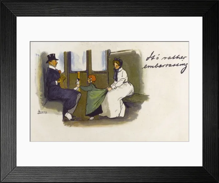 Framed Print : Child embarrasses an up-tight man Framed Print : Child embarrasses an up-tight man
