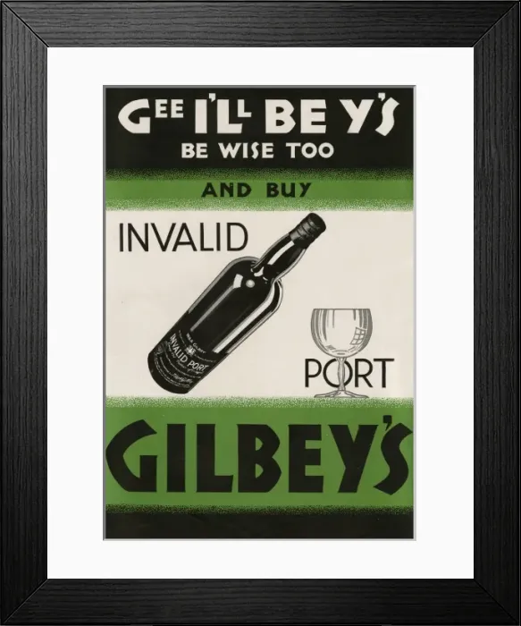 Framed Print : Gilbey Port advertisement Framed Print : Gilbey Port advertisement