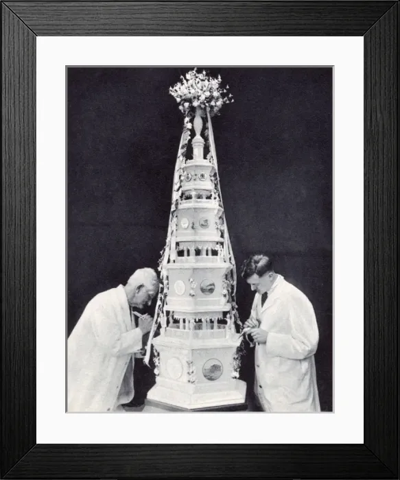 Framed Print : Royal Wedding 1934 - the wedding cake Framed Print : Royal Wedding 1934 - the wedding cake
