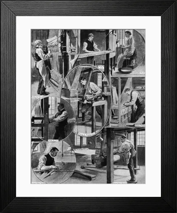 Framed Print : Royal wedding 1893 - weaving the wedding dress Framed Print : Royal wedding 1893 - weaving the wedding dress